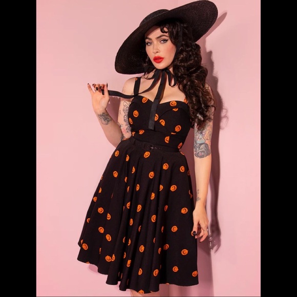 Vixen By Micheline Pitt Pumpkin King Maneater Swing Dress - Picture 2 of 5